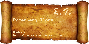 Rozenberg Ilona névjegykártya